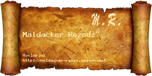 Maldacker Rezső névjegykártya